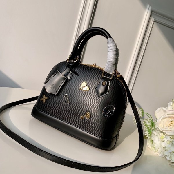 Louis Vuitton Top Qualit T Epi Leder Love Lock Alma Bb M Schwarz